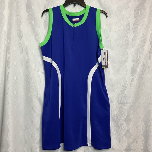 Grand Slam Dresses & Skirts - Grand Slam blue and green golf dress XL NWT